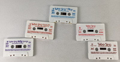 PSS Cassette Tapes Lot of 5 Songs Music Story Book Reader Wee Sing Vintage 1982