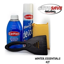 CarPlan - Winter Essentials Kit - Screenwash, De-Icer, Ice scraper, Demister Pad