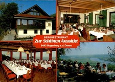 Bergrestaurant  "  ZURNSCHÖNEN AUSSICHT  "  8443 Bogenberg a.d.Donau Postkarte g