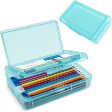 Pencil Box, Large Capacity Double Layer Pencil Case, 1 PCS Hard Pencil Case,