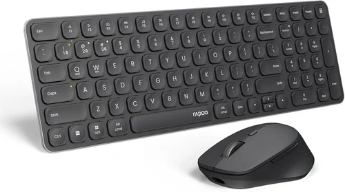 Rapoo Premium Slim Wireless Bluetooth Keyboard And Mouse Set PC Laptop UK Layout