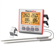 TempPro TP17 Dual Probe Digital Meat Thermometer USDA Preset Timer Grill Smoker