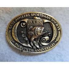 BASS Anglers Belt Buckle Sportsman Society 20th Anniversary Limited Edition 1987