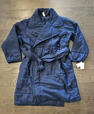 Auden Women's Short Quilted Robe Navy Blue Quilted Robe Size XL/XXL NEW NWT