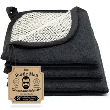 Terry Wash Cloths for Face and Body, Dual-Sided Cleansing and Exfoliating Was.