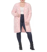 White Mark Women's Midweight Coat Pink Plus Size 2XL/3XL