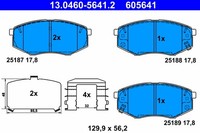 Bremsbelagsatz FÜR Hyundai IX20 (Jc), KIA Soul II (Ps) - ATE 13.0460-5641.2