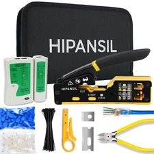 RJ45 Crimp Tool, Ethernet Crimper Tool Kit With CARRYING CASE, All-In-One Pas...