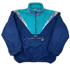 Mountain Range Polartec Fleece Jumper Wind Stopper 1/4 Zip Sweater Mens Large