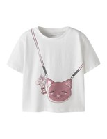 MäDchen Top Nmffera Ss Nreg, 104 Cm, Bright White, Name It, Shirt