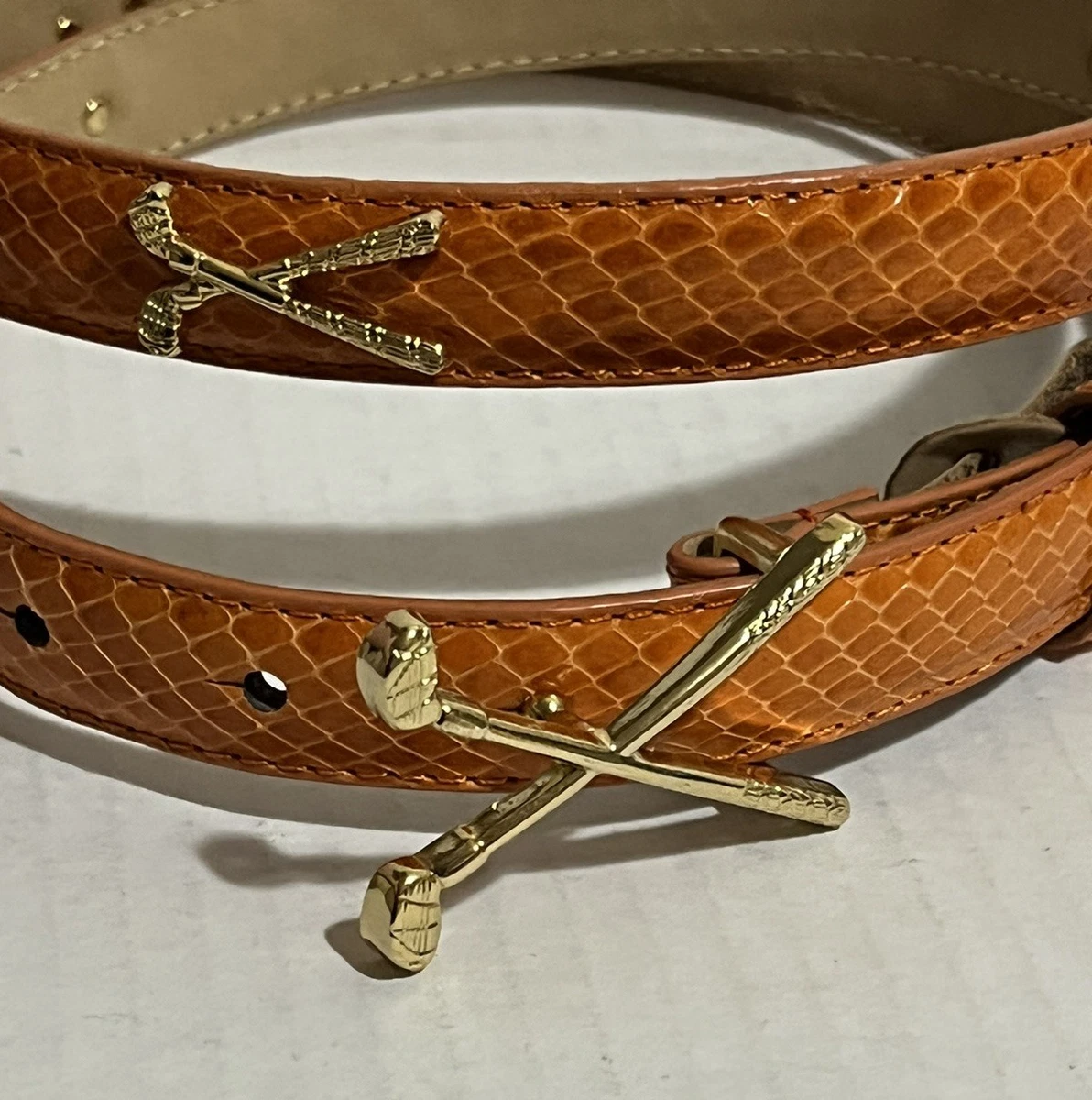 Snakeskin Orange Belts for Women for sale | eBay display picture 3