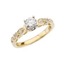 Solid Gold Engagement/Proposal Ring With Cubic Zirconia