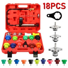 18pcs Radiator Pump Pressure Leak Tester Detector Coolant System Test Tool Kit
