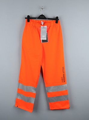 HELLY HANSEN Mens Alta Hi Vis Waterproof Rain Work Trousers Pants Size S