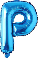 16" Inch Single Blue Alphabet Letter Number Balloons Aluminum Hanging Foil Film