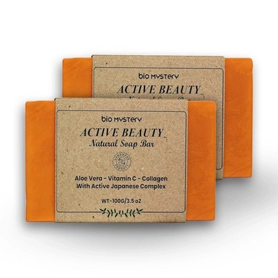 Active Beauty Soap Bars Collagen & Vitamin C (Pack of 2, 100g Each) - Fast Ship