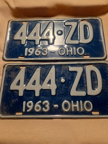 Matching Set Of 1963 Ohio License Plates