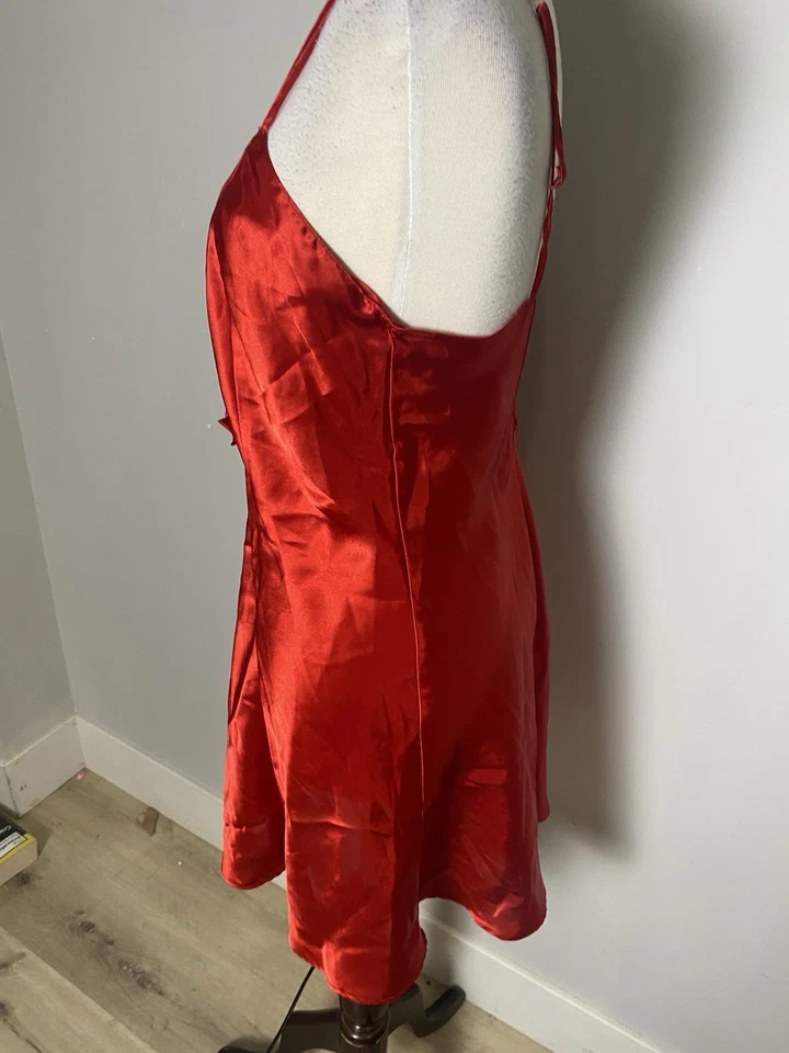 VTG 90’s Fredericks of Hollywood Women's Red Satin Nightgown Lingerie L Slip - Image 4 of 4