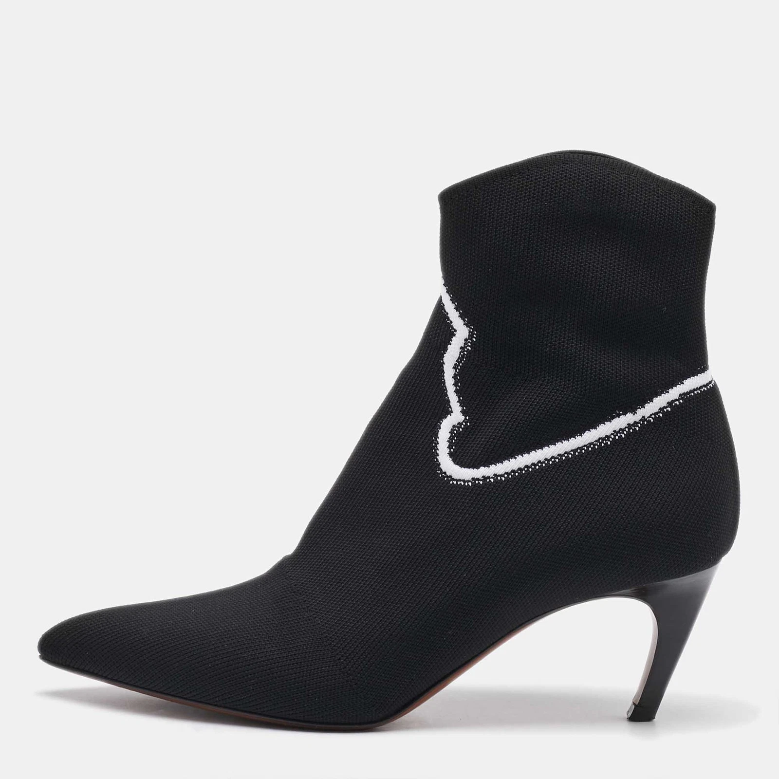 Bottines Dior noires stretch tricot cowboy longueur cheville pointure 37