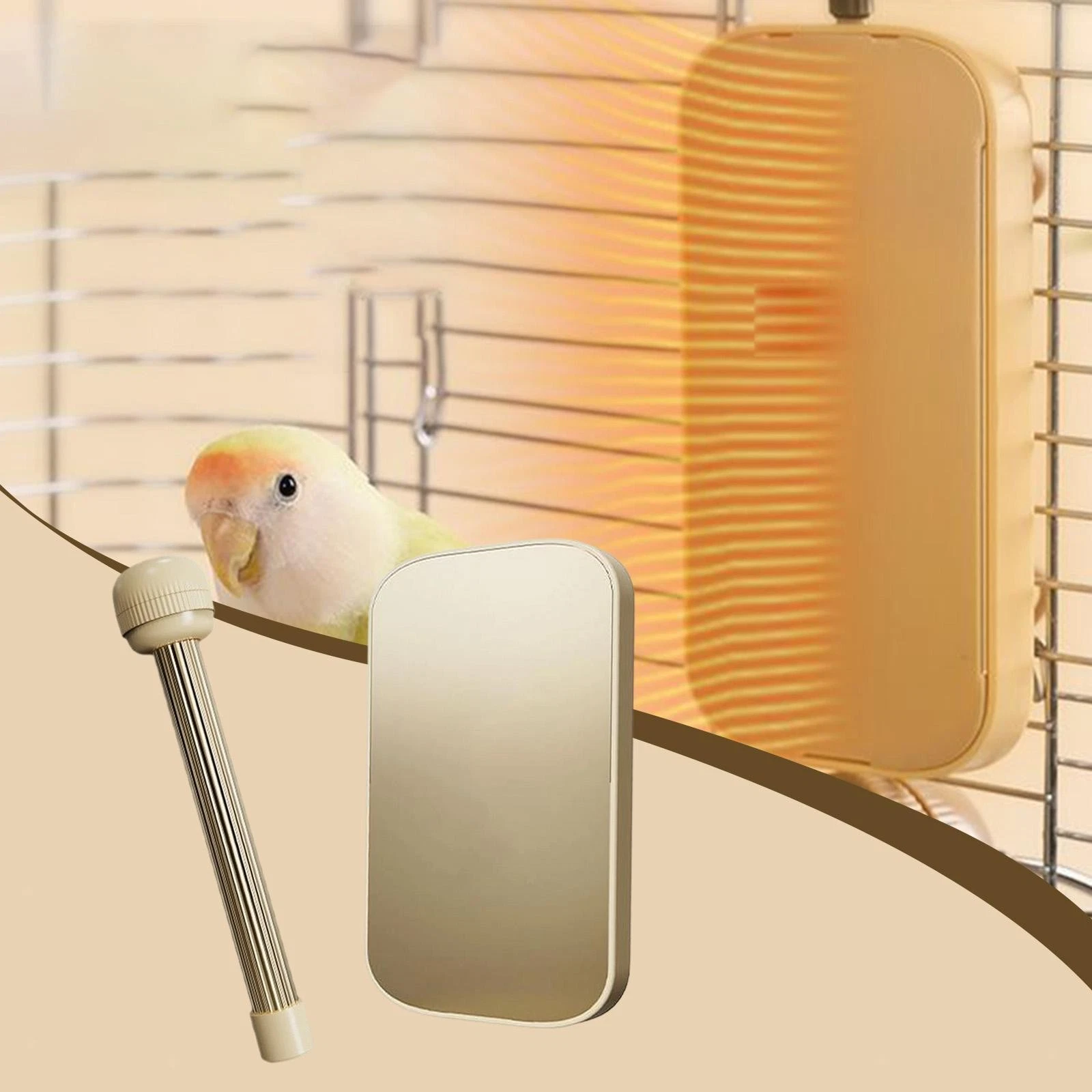Bird Cage Heater Heated Bird Perch Warming Pad for Parakeets Hamsters Macaws