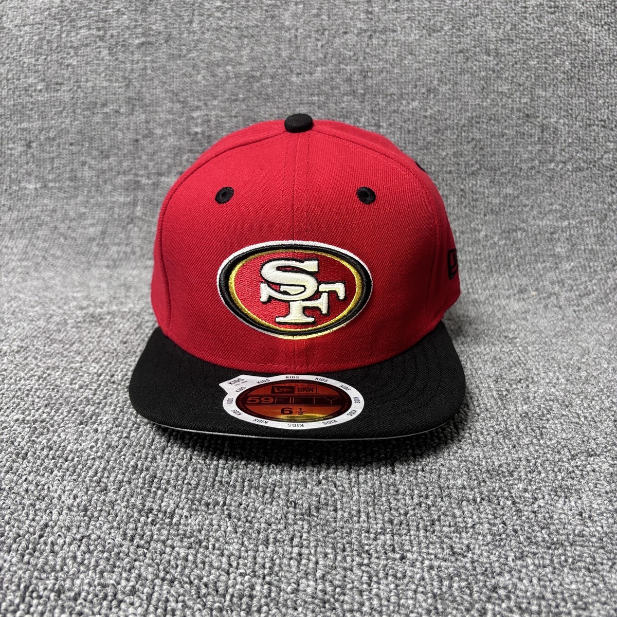 New Era 59FIFTY San Francisco 49ers Youth Fitted Hat Size 6 1/2 Red Black NFL