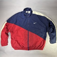 Vintage 90s Nike Big Swoosh Windbreaker XL Colorblock Jacket Retro Rare Max Air