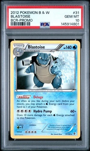 Pokémon Blastoise Boundaries Crossed Promo Rare PSA 10 31/149 BCR 2012