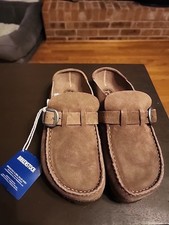 Birkenstock BUCKLEY Suede Clog GRAY TAUPE Narrow US 8 - 8.5 EU 39 NEW NIB