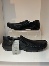 New Size 12 Men’s Black Leather Slip On Loafers Smart Work Wedding Shoes