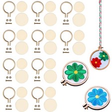 Mini Embroidery Hoops - 1 Inch Small Round Wooden Frame Wood color