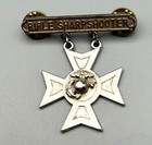 Korean War Sterling USMC Marine Rifle Sharpshooter EGA Badge by Gemsco — photo 1