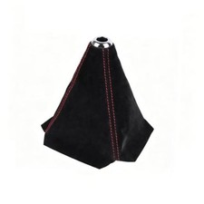 Car Shift Boot Cover, Suede Leather Manual Automatic Gear Shift Dust Cover, red