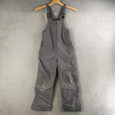 Lands End Snow Bib Overalls Youth 10H Adjustable Strap Front Zip Nylon Gray