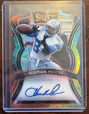 2019 Panini Select Herman Moore Auto Tie Dye /15 Lions Die Cut