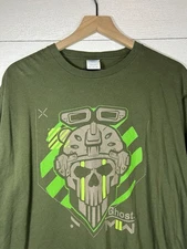 XL Military Green Call of Duty MWII Ghost Face Gaming T-Shirt Gamer Video Games
