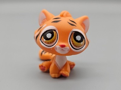 Littlest Pet Shop LPS orangefarbener Tiger gewebter Katze traurige Augen Kätzche