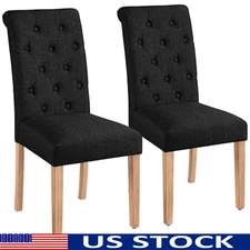 Tufted Dining Chairs 2PCS Kitchen Chairs Stylish Dining Room Chair Padded Seat