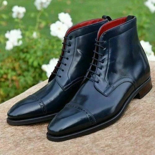 Mens black cap toe dress boots 2025