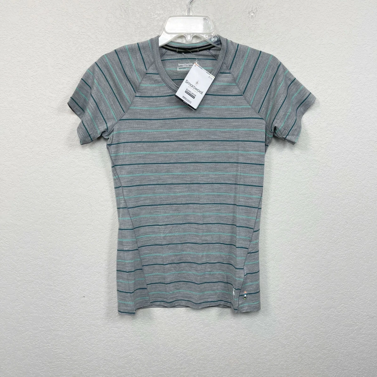 Men's merino 150 base layer micro 2025 stripe short sleeve