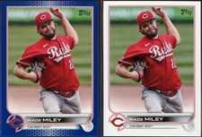 2022 Topps Series 1 Wade Miley #203 Royal Blue Parallel & Base - Pair