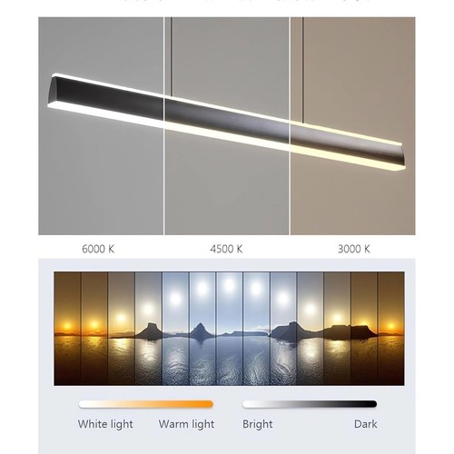 BAMDECOR A18898 1.5M Modern Minimalist Trapezoid Pendant Light Adjustable LED Ba - Picture 12 of 14