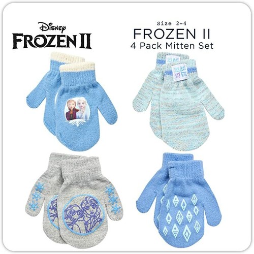 Frozen Elsa and Anna Winter Set, Little Girls 4 Pair Mittens or Gloves ,Age 2-7 - Picture 13 of 28