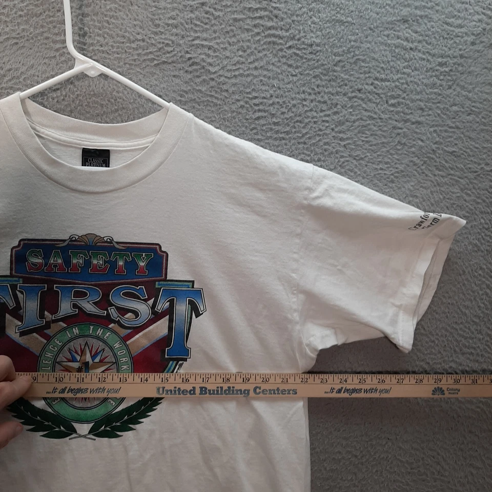 Camisa clásica vintage platino adulto extra grande blanca ropa de trabajo granja granero años 90 Foto 3 de 4