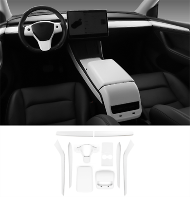 Red ABS Car Accessories Interior Kit Cover Trim For Tesla Model 3/Y  2021-2023