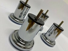 Chrome Cylinder Legs -  for sofa, beds, Furniture. Pack of x4. M8 insert
