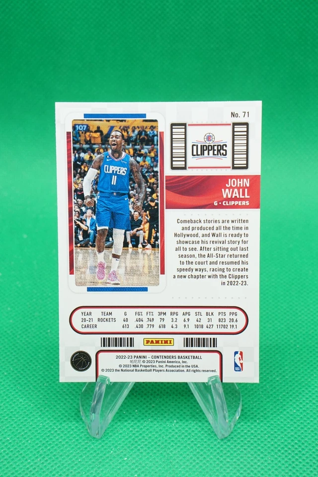 (2 Cards) 2022-23 Contenders Season Ticket #71 John Wall AS1 - Image 2 of 4