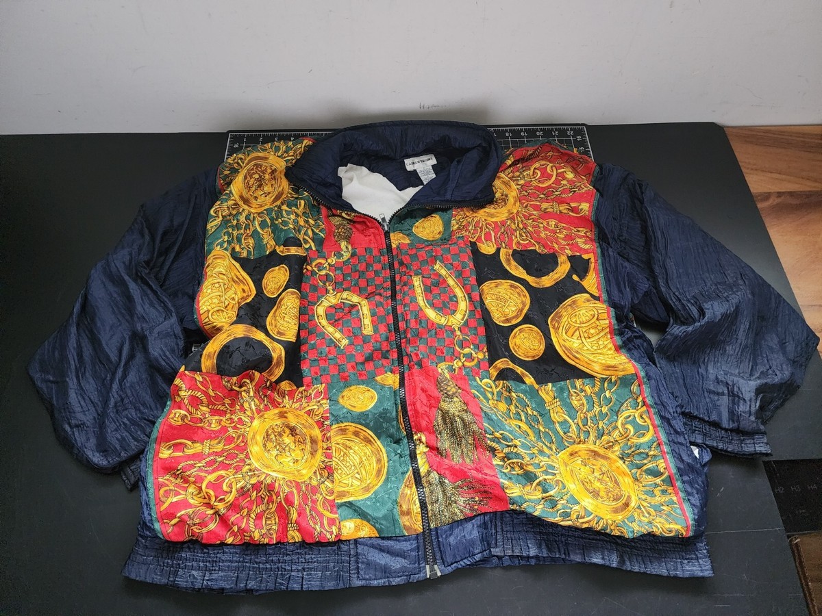 Vtg Lauren Brooke Baroque Full Zip Windbreaker Jacket WOMEN'S 1X