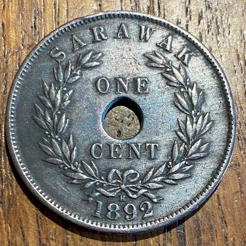 MALAISIE SARAWAK PIECE DE 1 CENT 1892 H RAJAH C. BROOKE (1142) RARE !!! - Picture 2 of 2