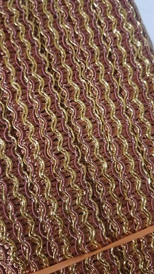 15mm Metallic Rosegold ZOPF bestickt Band Applikation Borte