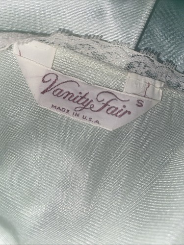 Vintage 2 Piece Vanity Fair Nightgown Peignoir Robe Set Nylon Mint Green Small - Picture 13 of 13